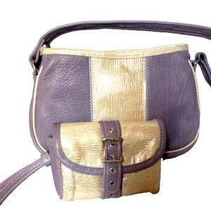 Woman's Crossbody/shoulder purse & Wallet Lilac and Gold pastels lightweight